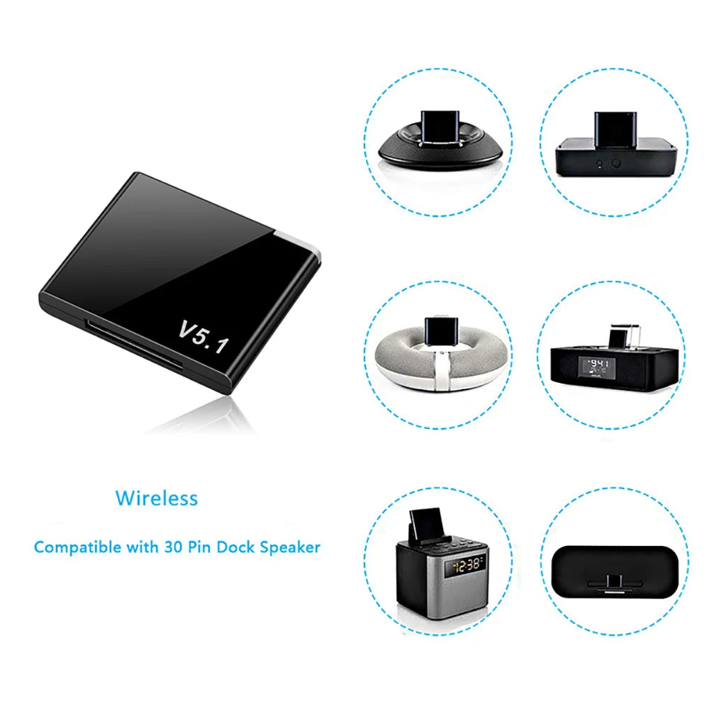Bluetooth Adapter for Bose Sounddock 30-Pin Wireless Audio Receiver Tidesmit