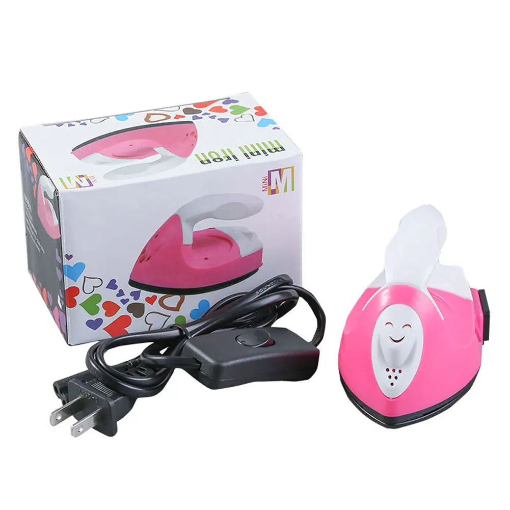 Tidesmit portable handheld mini iron for heat transfer crafts and clothing sewing supplies, close-up side view