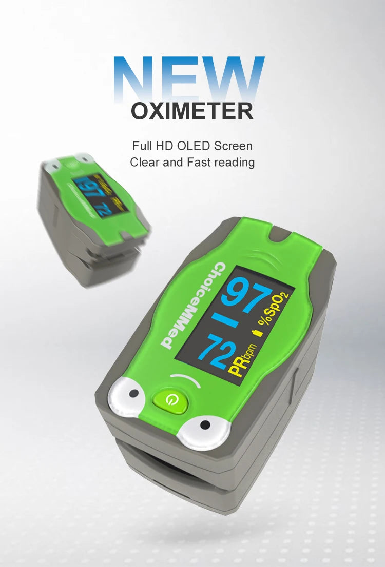 ChoiceMMed Children Finger Pulse Oximeter Blood Oxygen Saturation Monitor Pulse Rate Meter Pulse Oxiometer OLED Oximetro de dedo
