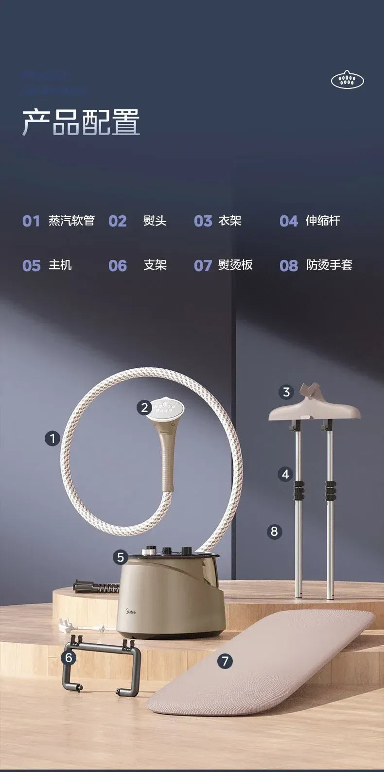 Midea YGD20P5 Vertical Garment Steamer 2.5L 1800W
