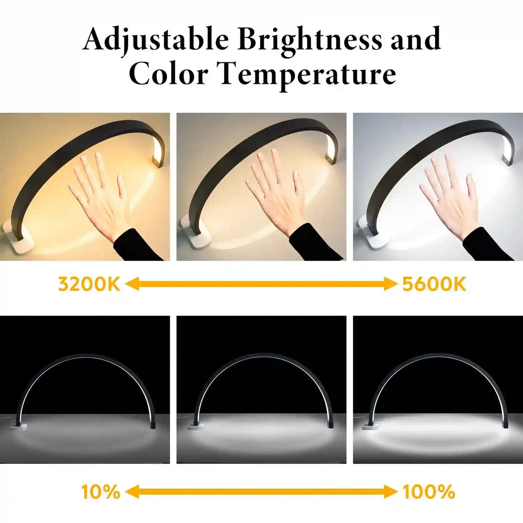 Half Moon LED Beauty Light for Lash and Nail | Adjustable 28 Inch Tidesmit Tidesmit