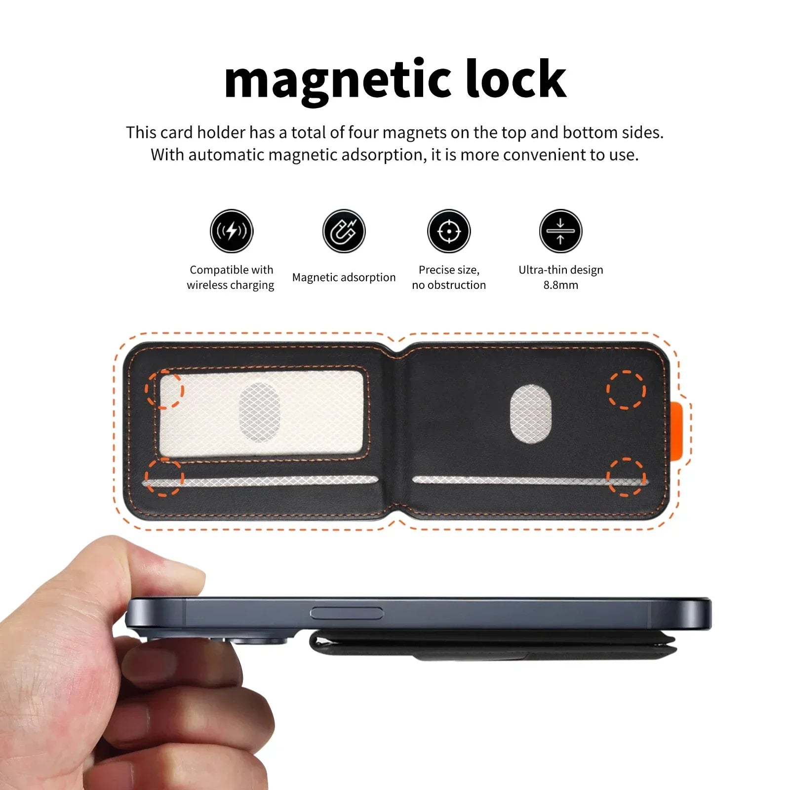 Magnetic Card Holder for iPhone: Slim RFID MagSafe Wallet & Card Case Tidesmit