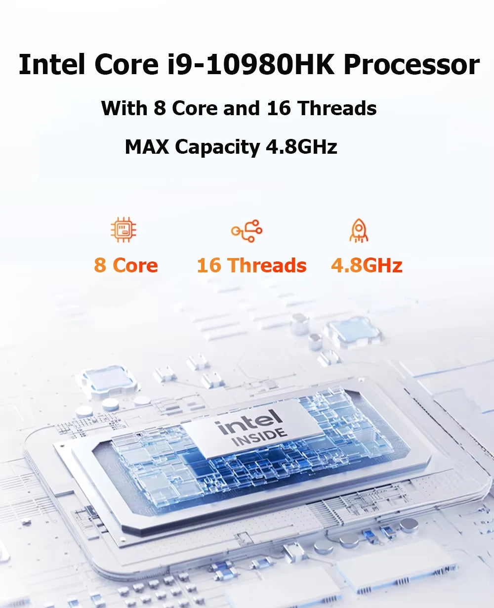 2026 Intel Core i9 10980HK Portable i9 Mini PC Computer Windows 11 32GB 1TB Gaming Computer WiFi 6 USB Portable Mini Desktop PC