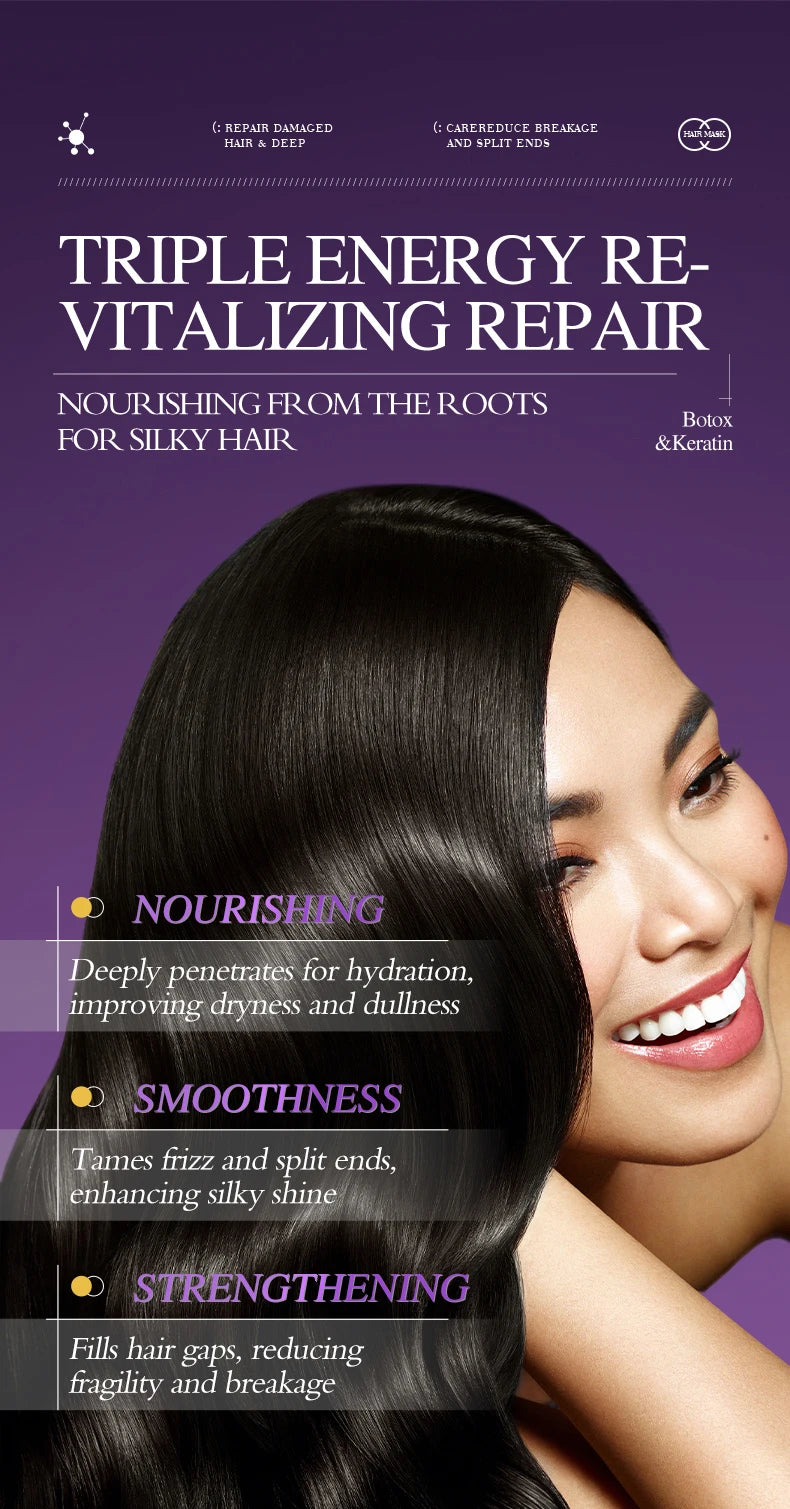 Tidesmit Keratin Hair Mask for 5-second repair of damaged, frizzy hair for smooth, shiny, and deeply moisturized locks.