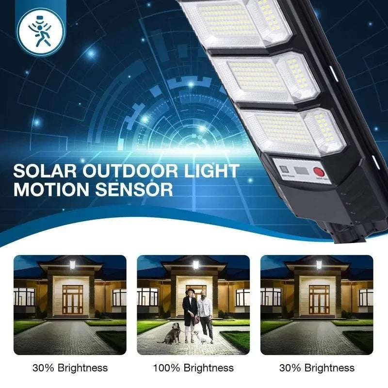 2-Pack 540-LED 120000LM Solar Street Lights (Outdoor Dusk-to-Dawn Motion Sensor) Easy to Install Waterproof