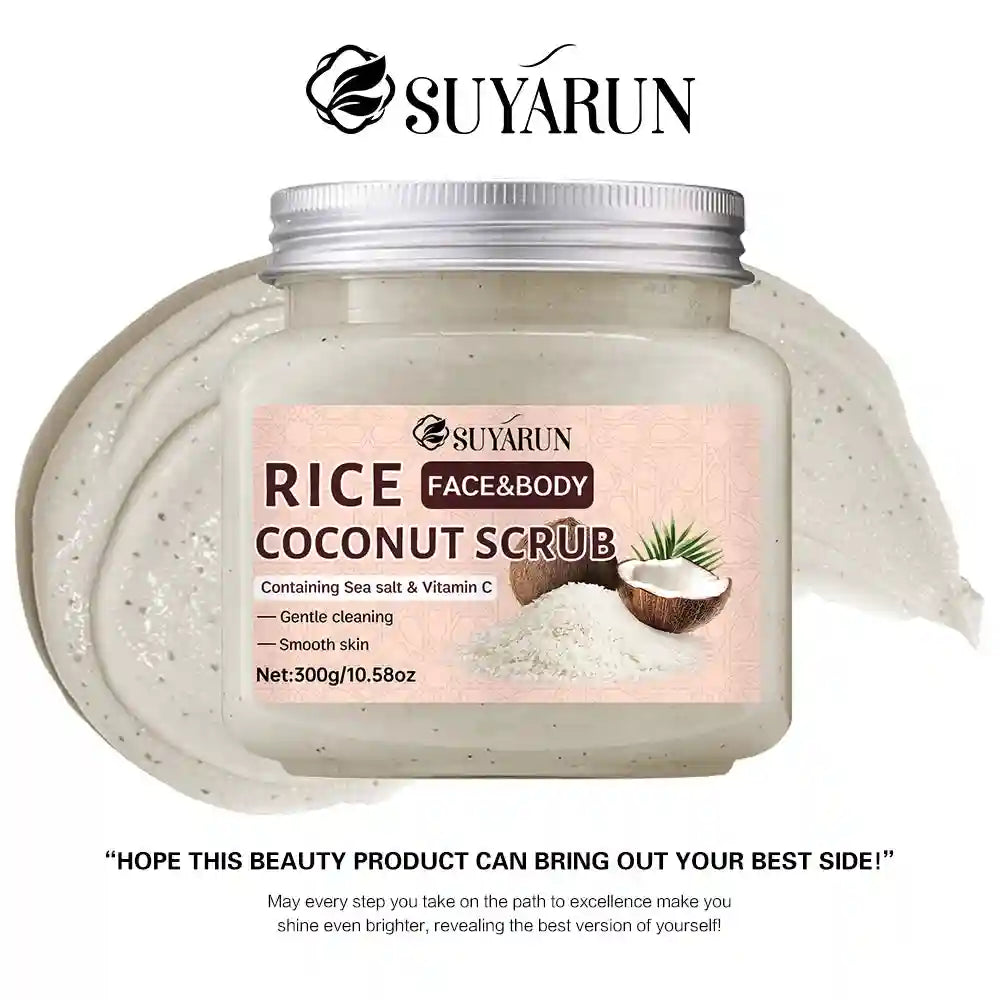 Rice And Coconut Exfoliating Scrub | Natural Brightening Body Polish 300g Scrubs Treatments Tidesmit