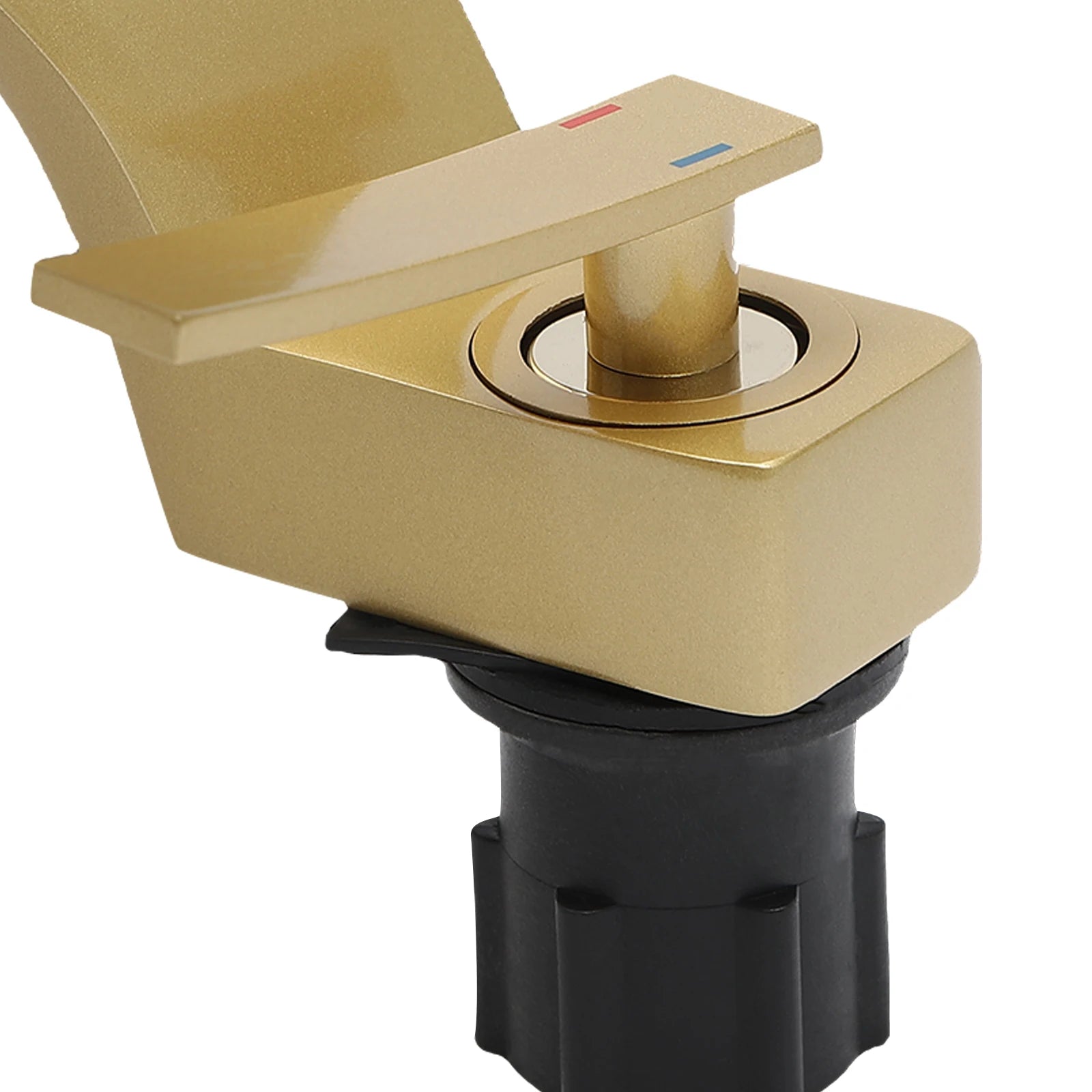 Gold Bathroom Waterfall Mixer Tap Modern Washbasin Faucet Copper Basin Tap Elegant Lift Off Type