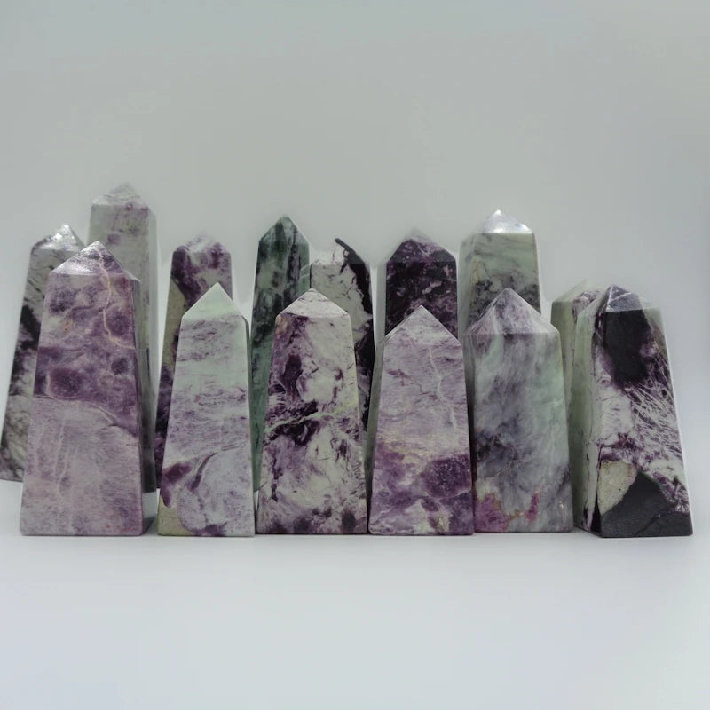 Chakralume Natural Handmade Polished Kammererite Obelisk Crystal Tower Rare Purple Healing Stone Reiki Meditation Energy Feng