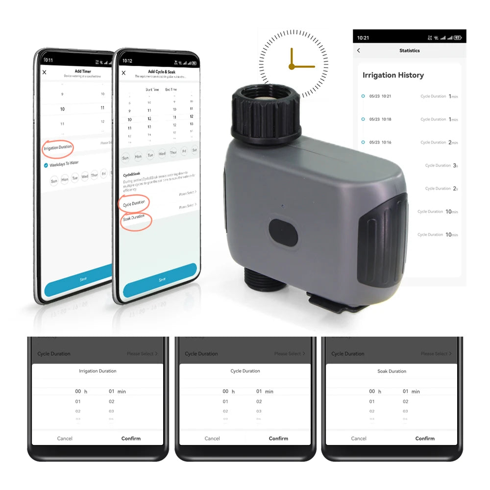 Tuya Smart Wifi Irrigation Timer Sprayer Watering Kit for Garden Lawn Plants Timing Misting Cooling System Quick Connect Fogging
