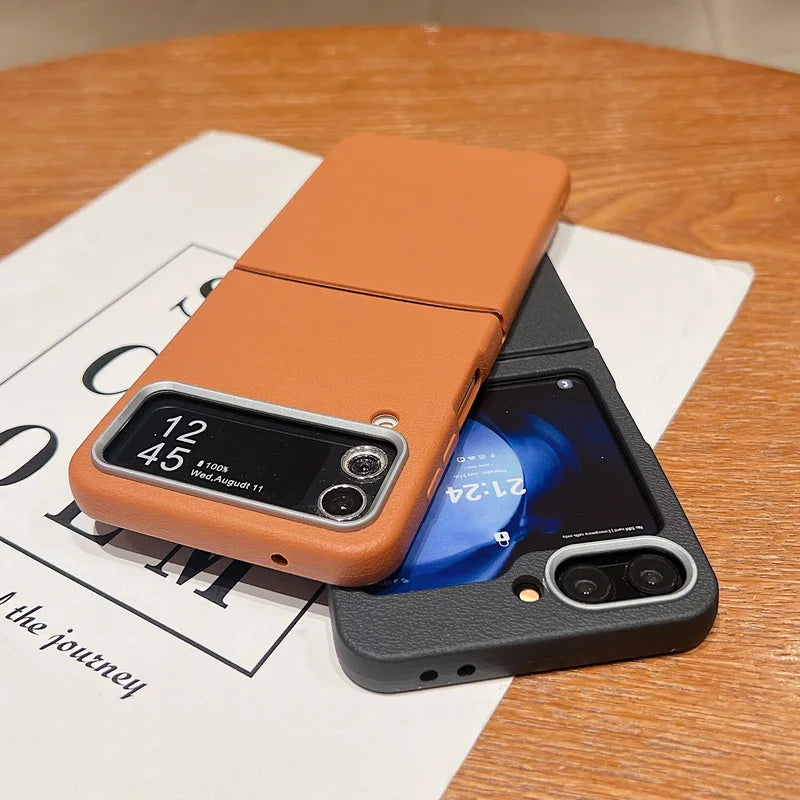 Samsung Galaxy Z Flip 7 Leather Case | Military-Grade Shockproof Cover Tidesmit