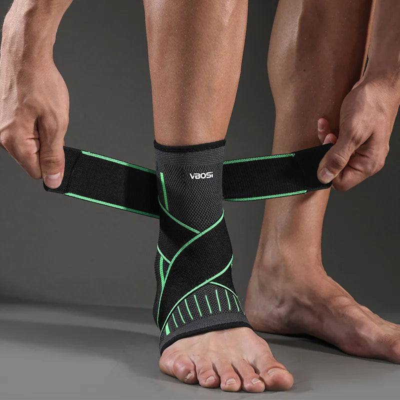 VBOSI Adjustable Compression Ankle Brace Support for Men Women, Breathable Sports Ankle Stabilizer for Basketball Running Sprain