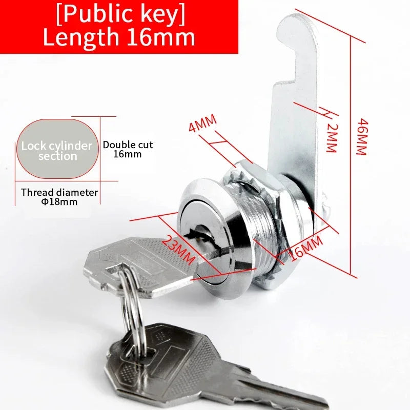 5/20/100SETS 16mm 20mm 25mm 30mm 35mm Metal Rotary Key Switch Push Button Lock Switch Latching Cylinder Cabinet Security Locker