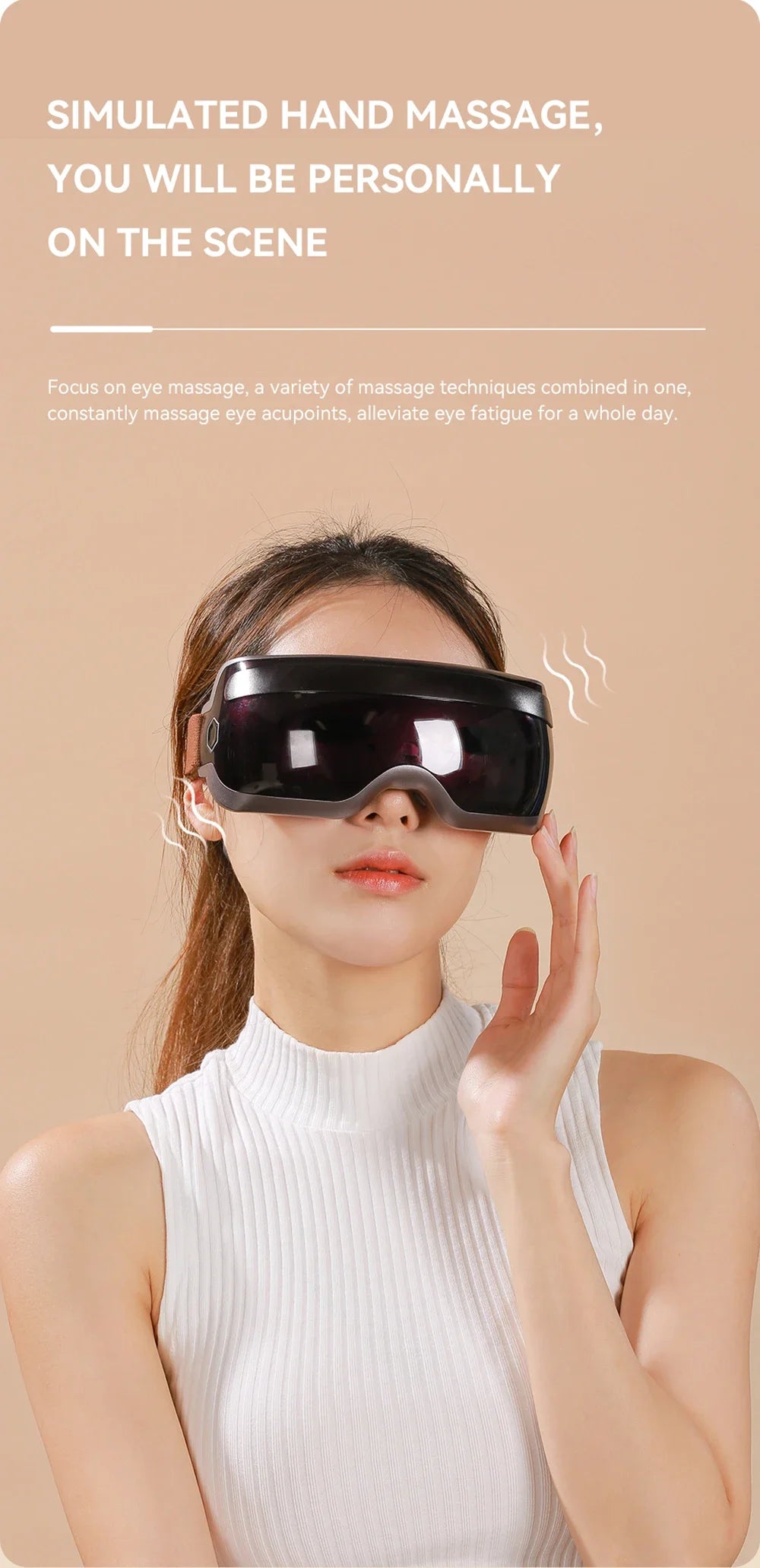 Electric Eye Massager with Bluetooth - Portable Heat Therapy Relief Massage Chairs Tidesmit