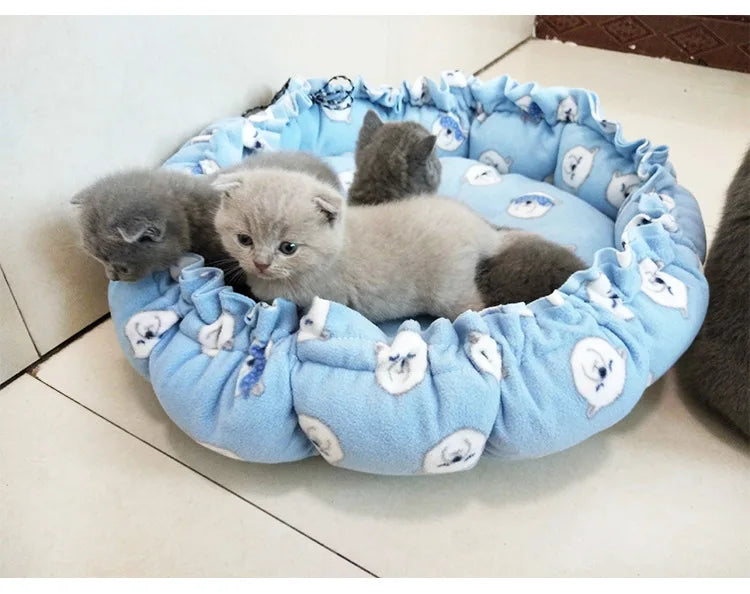 Creative Soft Warm Pet Bed Nest Dual-Use Adjustable Drawstring Pet Nest Bed Pet Cushion For Cats Puppies Pet Supplies