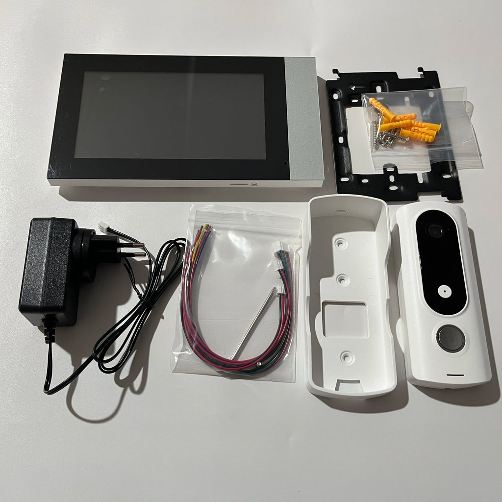 New 2 Wire Video Intercom System 7'' Color Touch Screen Tuya Wifi 1080P  Rainproof Call Panel IR Camera for Home Villa Buil