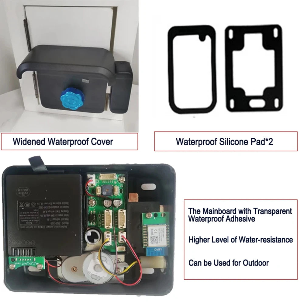 Smart WiFi Door Lock Waterproof Tuya Face Recognition Fingerprint RFID Card Password APP Control Rechargeable Li-Battery Include