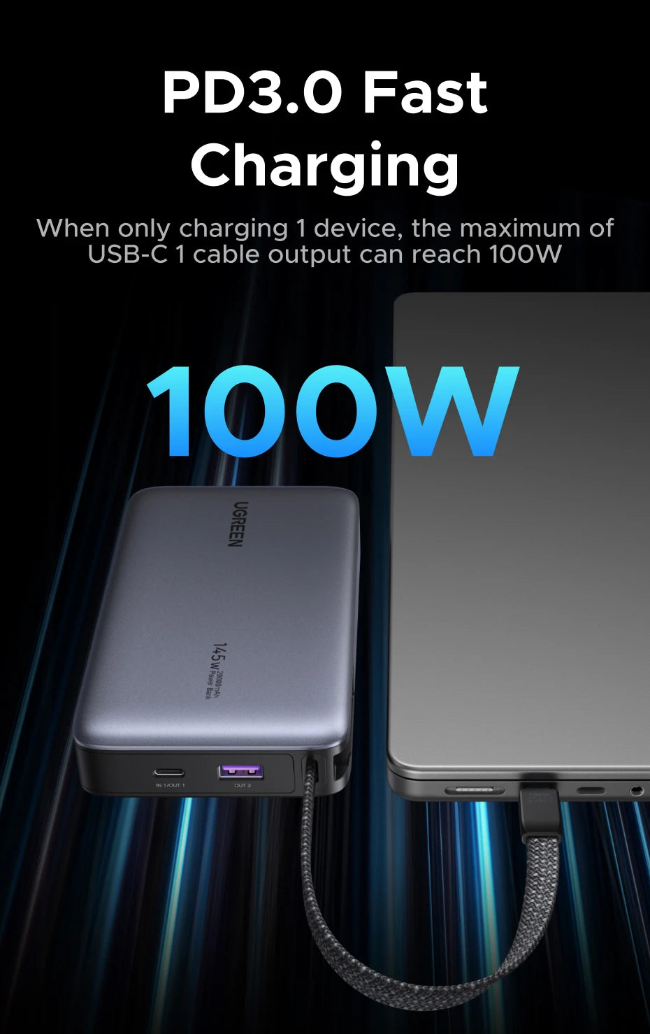 145W Fast Charging Power Bank 20000mAh - High Capacity PD Charger Tidesmit