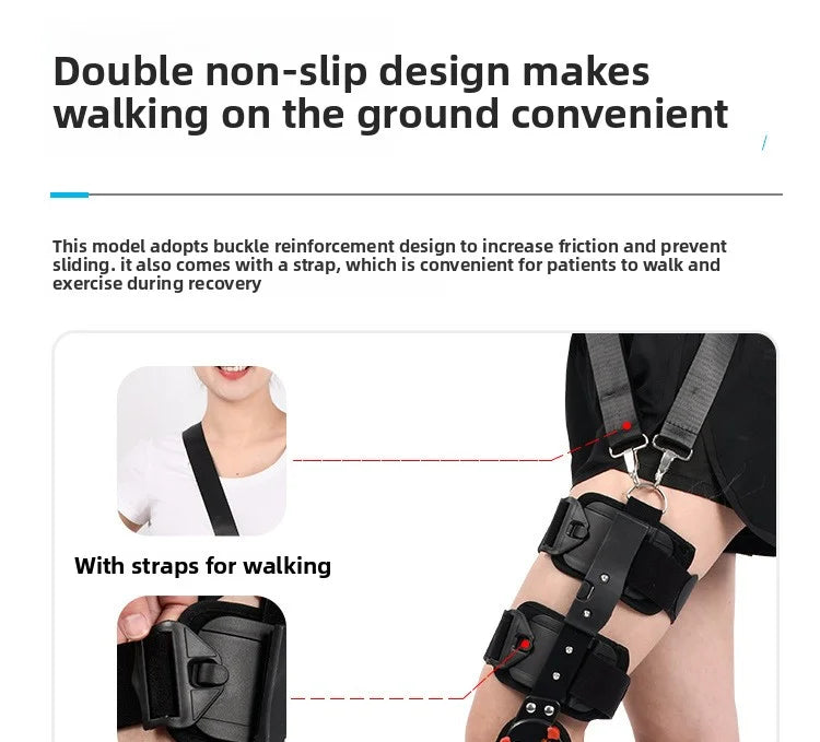 Adjustable Knee Brace Hinged Support Carbon Fiber Stay for Leg Fracture Meniscus Rehabilitation Post Surgery Recovery Breathable