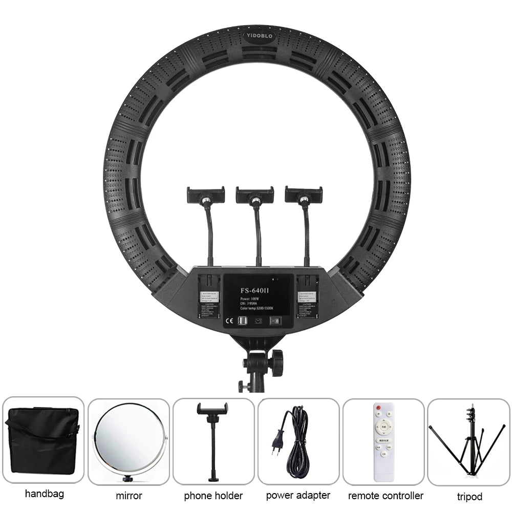 22 Inch LED Ring Light with Tripod for Professional Content Creation Black Tidesmit