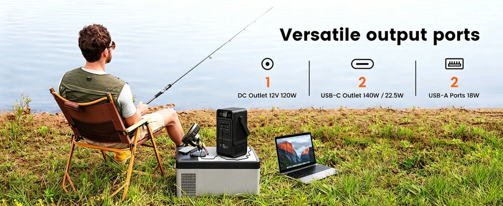 CTOLITY 192Wh Power Station 110V 200W Power Bank Outdoor Camping Portable Solar Generator LiFePO4 Battery Home Backup Power Supply 60000 mAh Emergency Battery