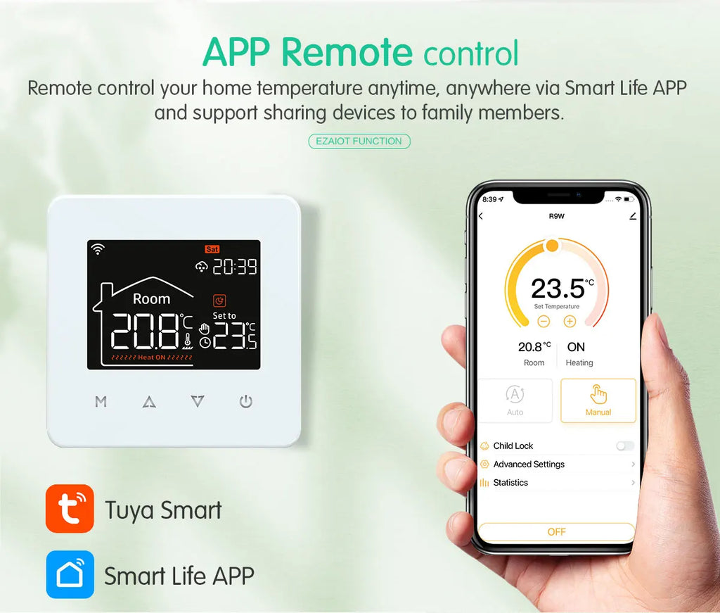 WiFi Smart Thermostat for Electric & Water Floor Heating | Tidesmit Tidesmit