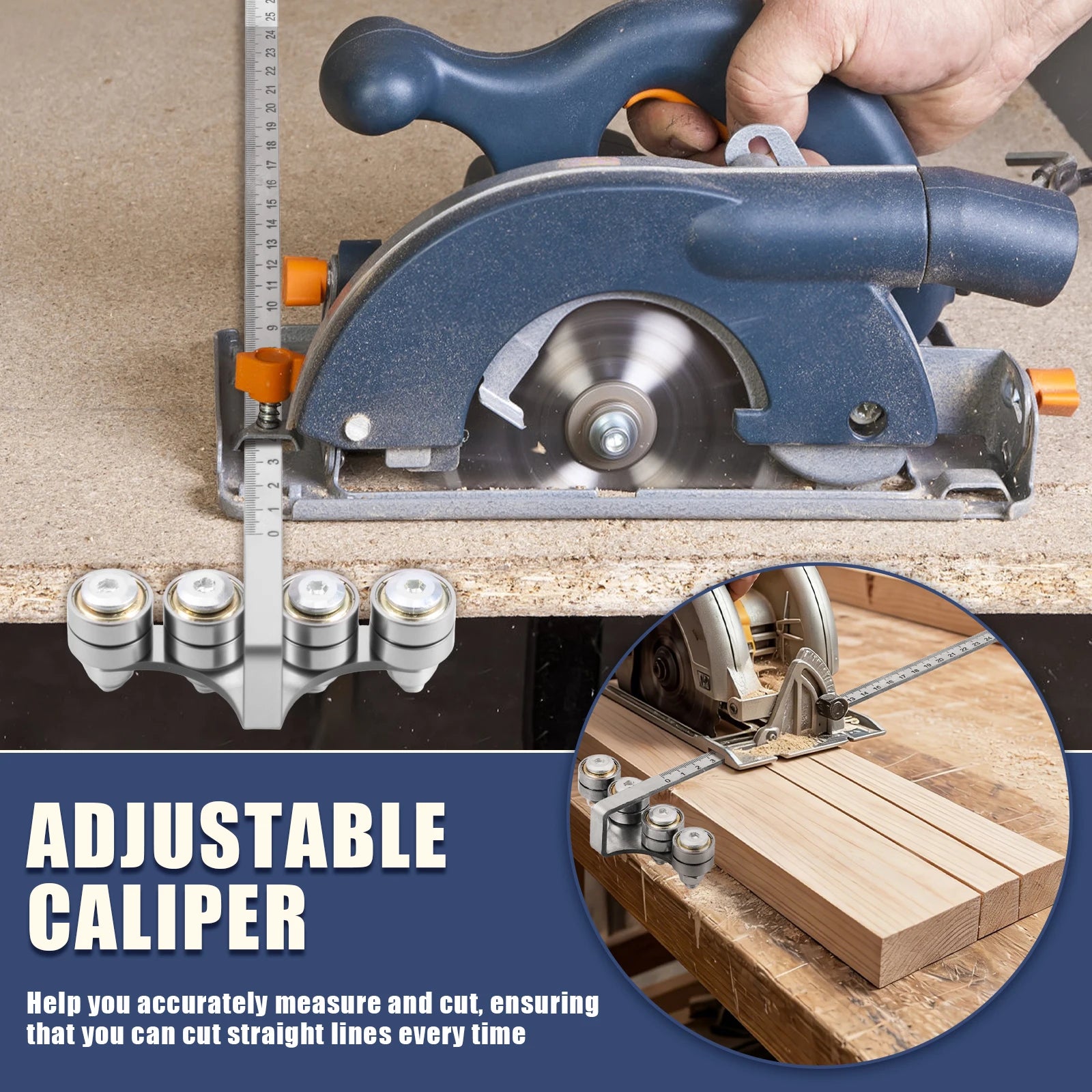 NEW Upgraded Circular Saw Guide Rail Positioning Calipers Stainless Steel Adjustable Precision Cutting Guide  for WoodworkingDIY