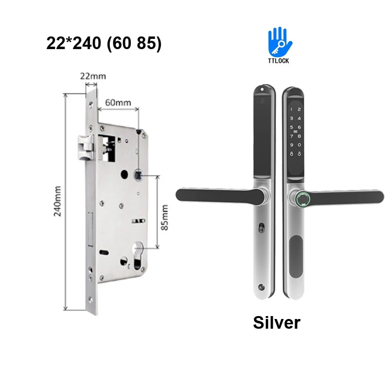 Slim 2.8CM Waterproof Sliding Door Smart Lock Fingerprint Password IC Card Key Compatibility TTlock App & Alexa Biometric Header