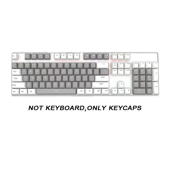 104 Key OEM Backlit Keycaps Set ABS Keycaps Double Shot Cyan White Key Caps for Mx Cherry Gateron Switch Mechanical Keyboard Kit