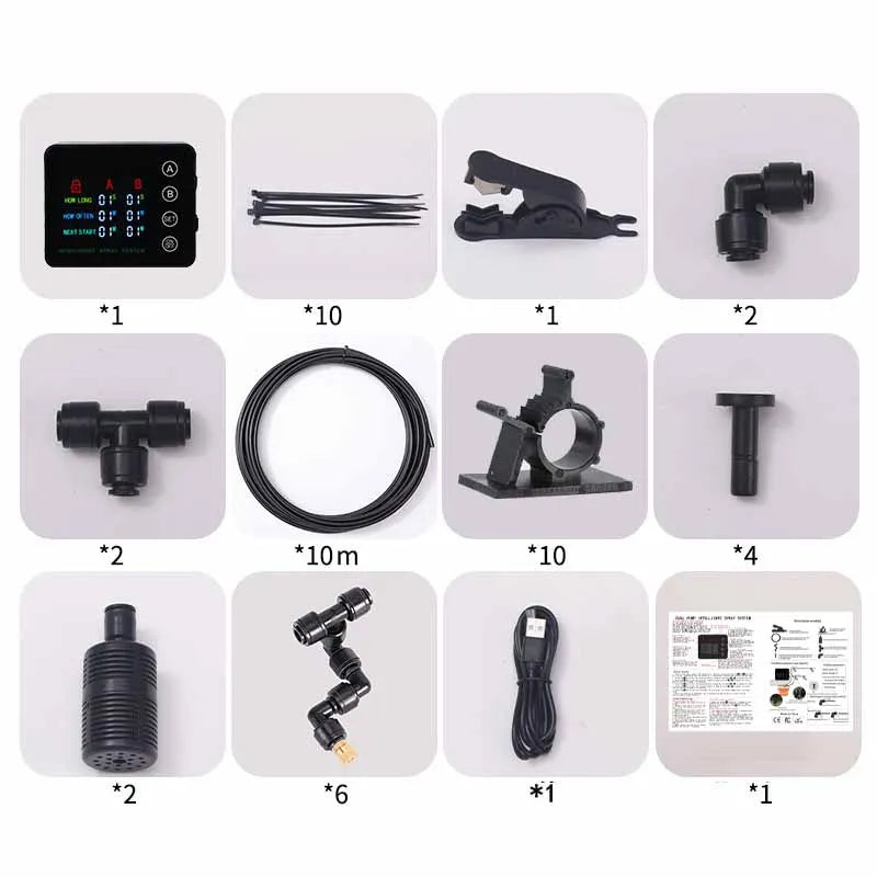 Rainforest Sprayer Double Pump Control Automatic Mist Timing Spray System Kit Irrigation Timer Reptile Sprayer Humidifier