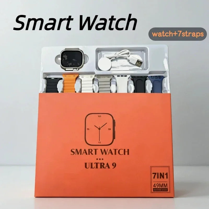 New Fashion Smart Watch Bluetooth Call Man Woman Heart Rate Health Monitoring Sports Waterproof Smartwatch 7 in 1 Straps Watch
