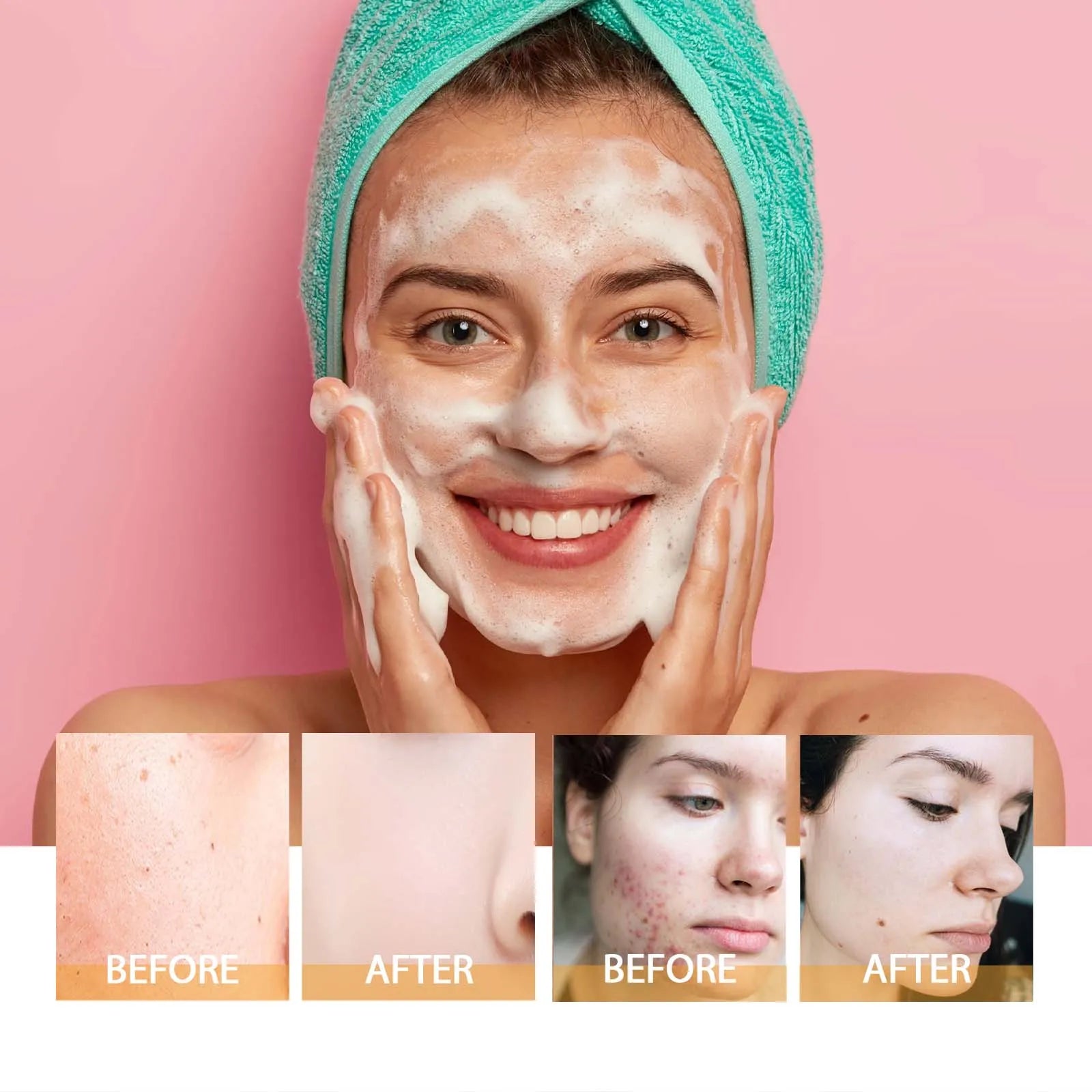 Pro Turmeric Face Wash Mild Foaming & Smooth Touch Fast Cleansing Daily Skin Prep Portable Beauty Tool for All Skin Types