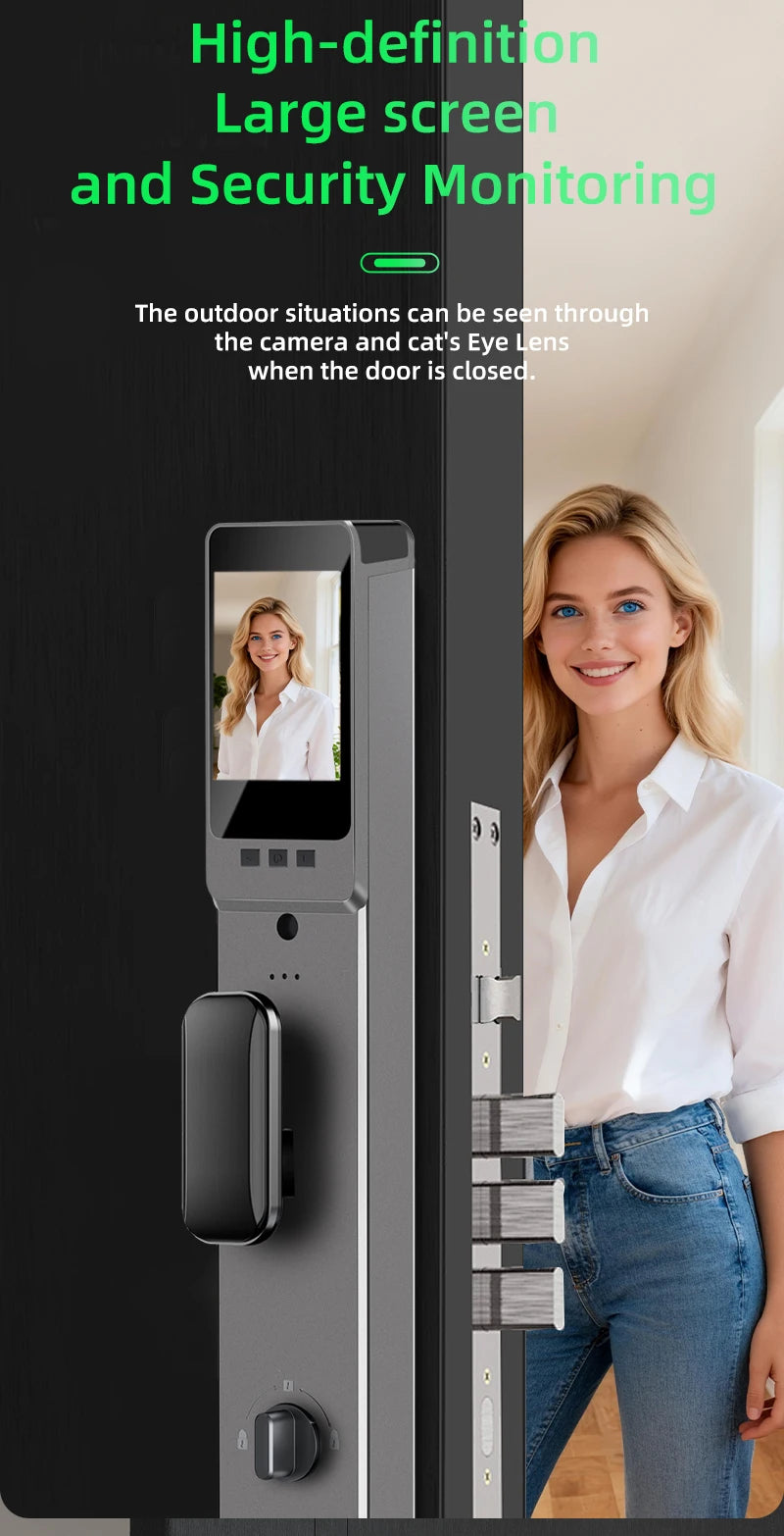 3D Face Recognition Smart LOCK Unlock Digital Door Lock With Camera FIngerprint Password Unlock Keyless Electronic Door Lock