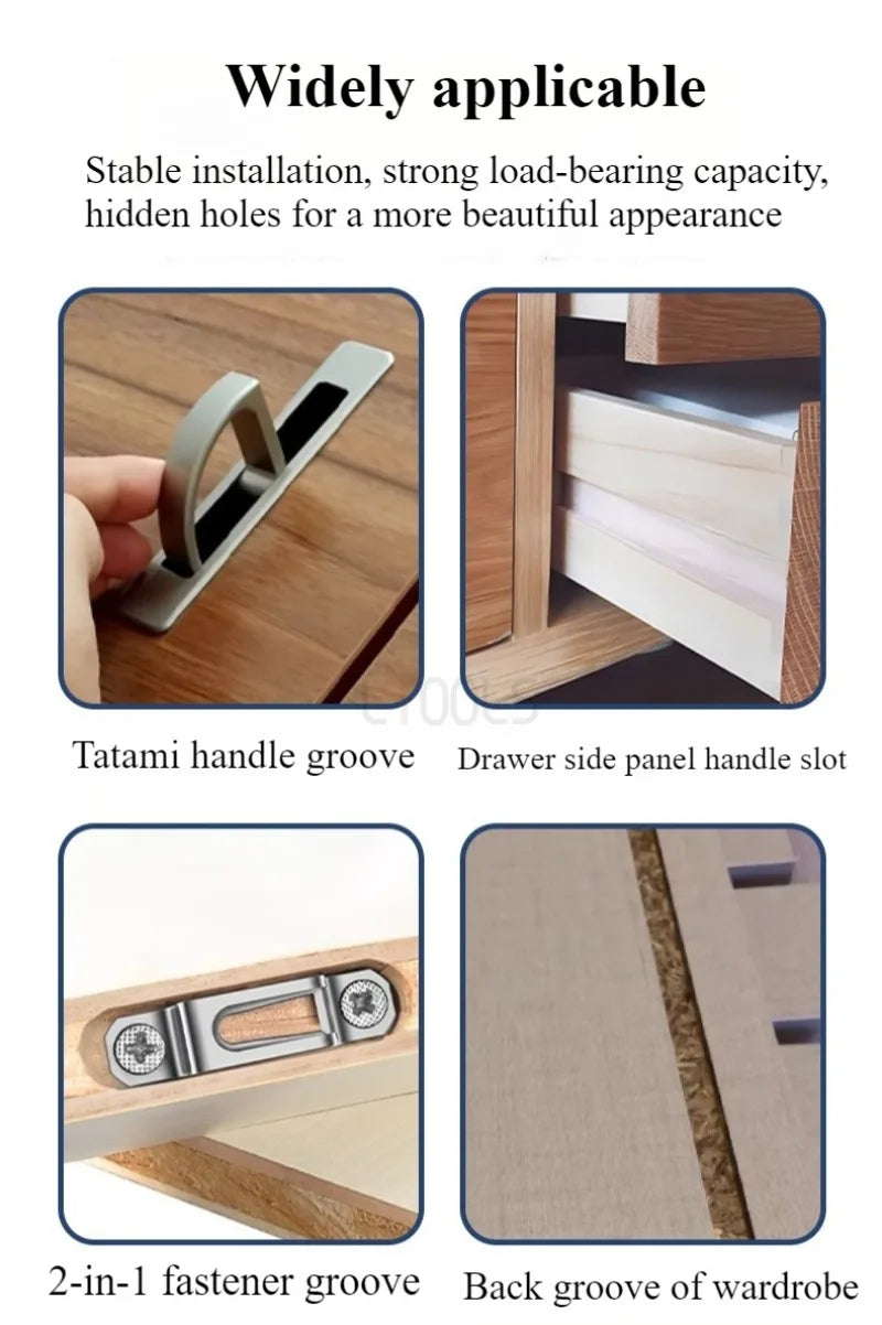 Woodworking 2-in-1 Slotted Positioning Plate Aluminum Alloy Drawer Handle Punching Template Wood Convenient Cut Auxiliary Tools
