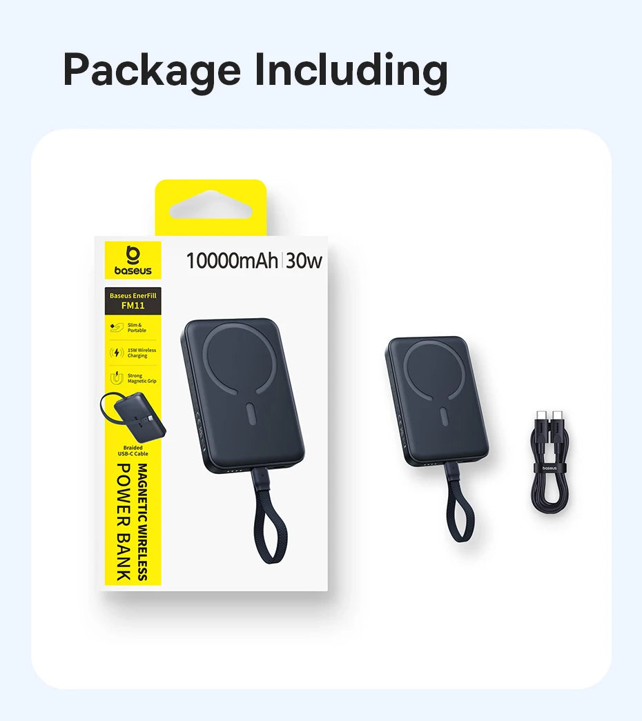 Magnetic 10000mAh Fast Charging Power Bank - PD 30W Travel Battery Tidesmit