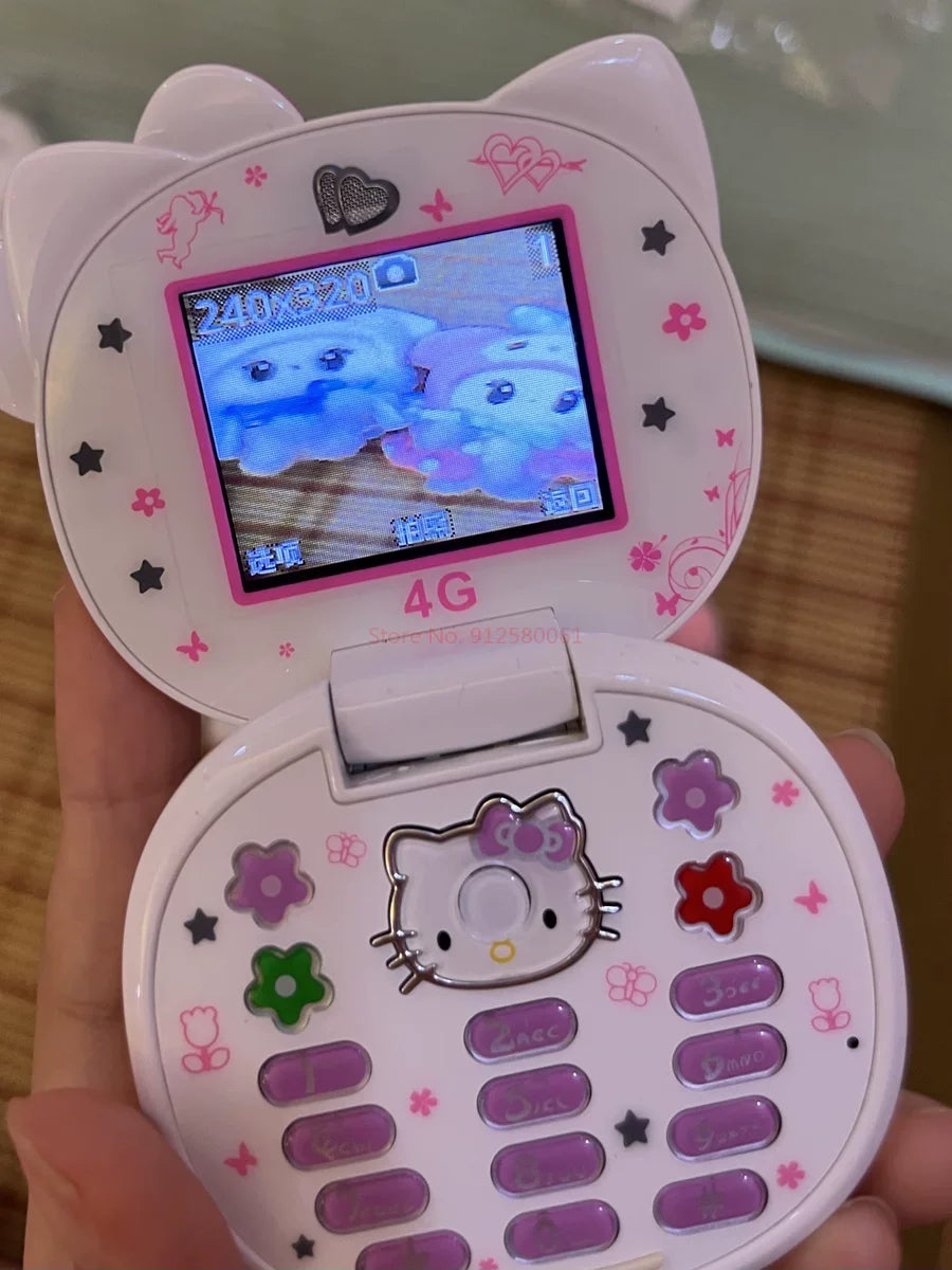 2024 Sanrio Hello Kitty Flip Phone Kawaii K688 Cartoon Taiml Cute Mini Phone Birthday Fashion Gift Toys Christmas For Anime Fans