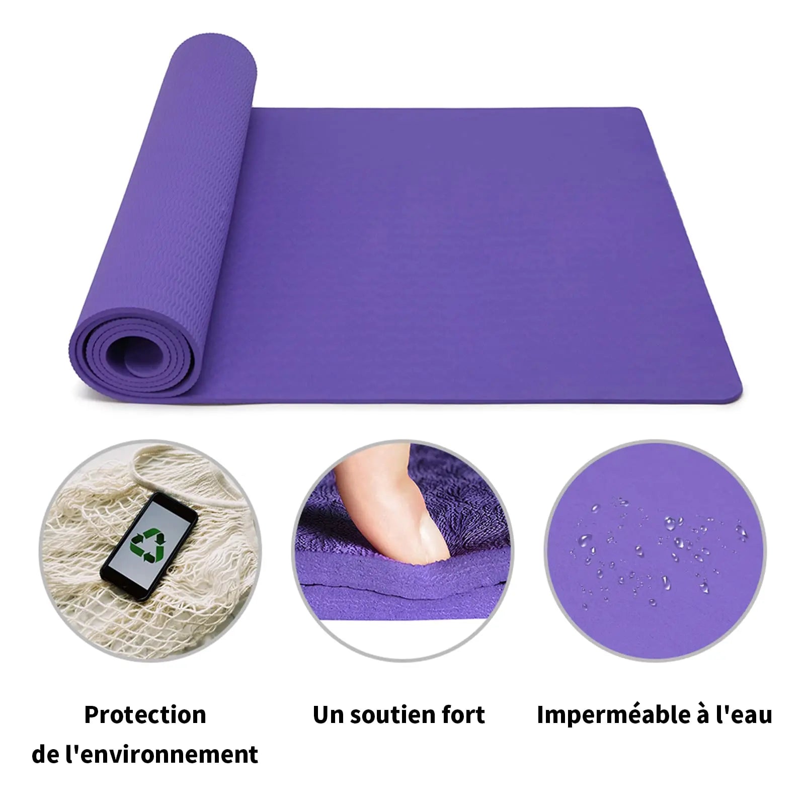 Good Nite TPE Yoga Mat - Non-Slip 183x61x0.6cm for Pilates, Fitness & Training, with Carry Strap