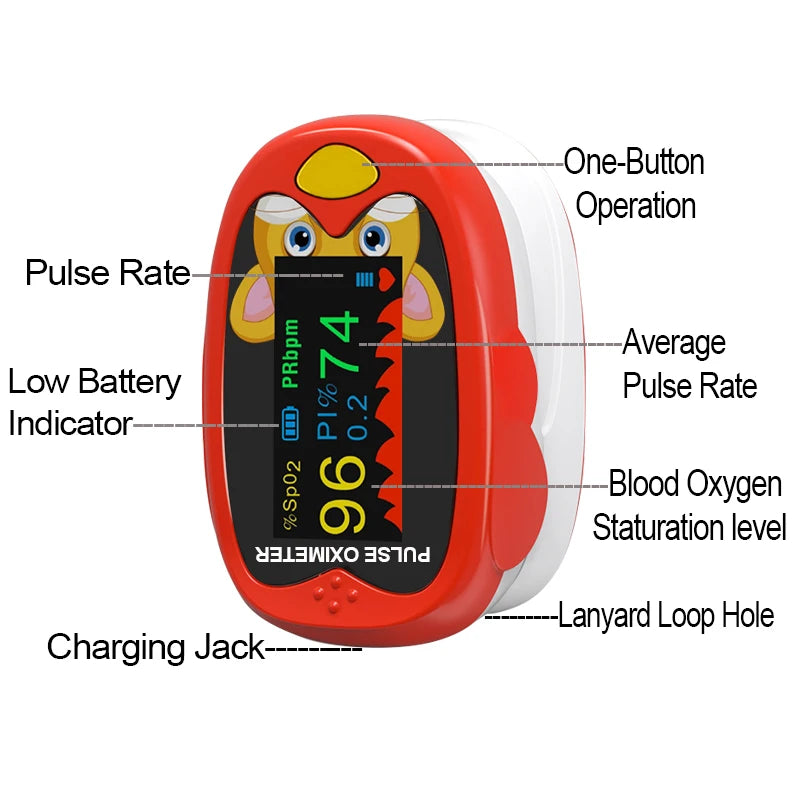 Child Finger Pulse Oximeter Pediatric Oximetro pediatrico De Dedo OLED Rechargeable Neonatal Children kids Puls ioximetro