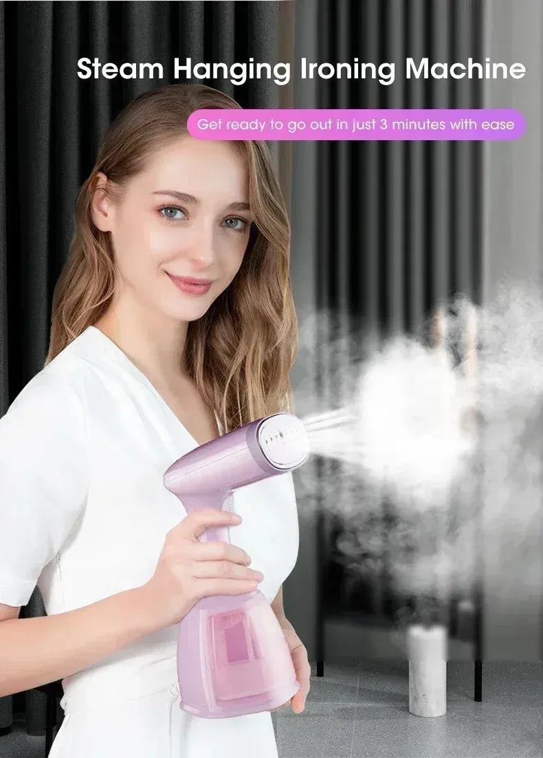 Tidesmit 1500W Handheld Garment Steamer 280ml EU Plug Pink