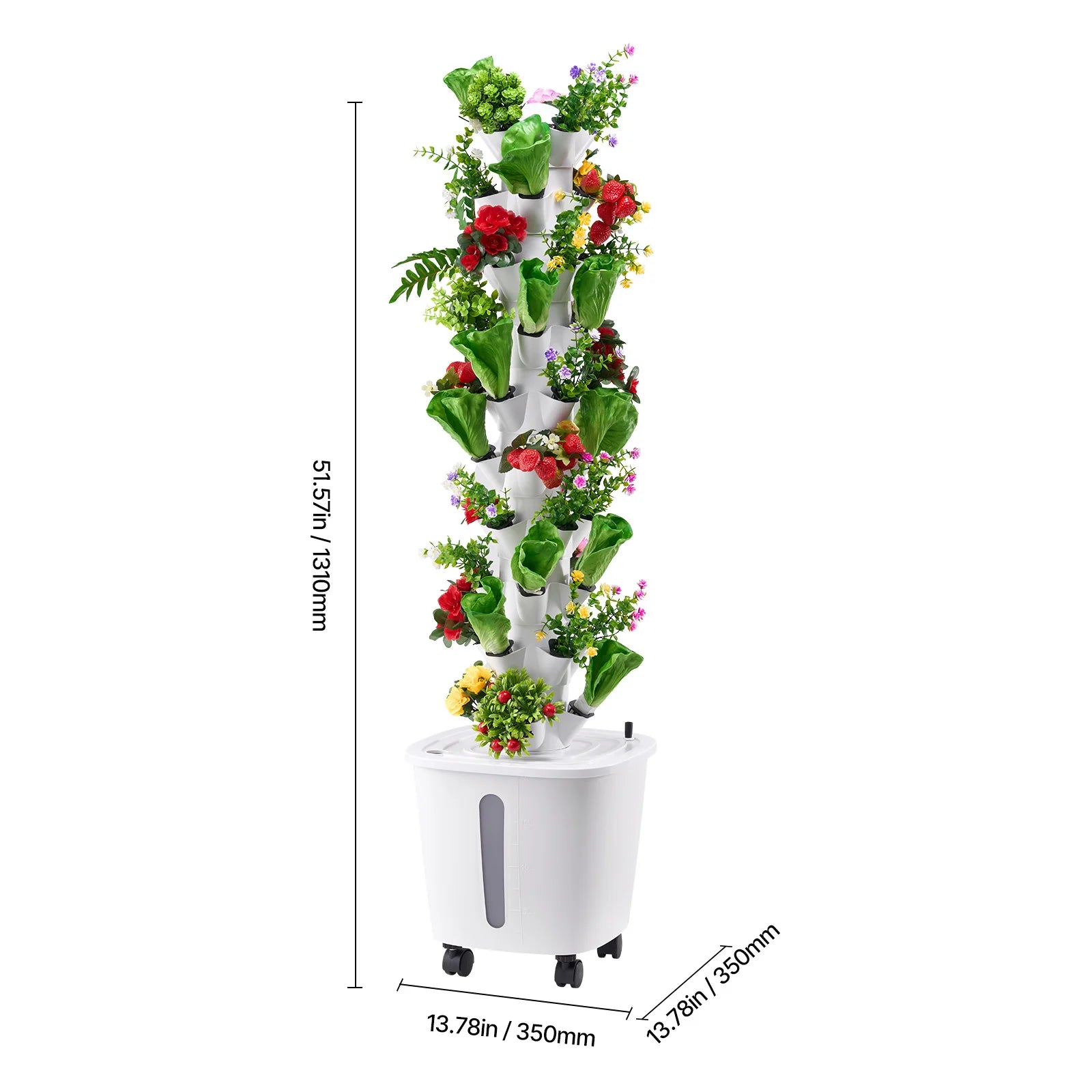 SucceBuy Hydroponic Growing System 30/50Pods Vertical 6/10 Tiers Hydroponic Tower Hydronic Garden with Water Pump