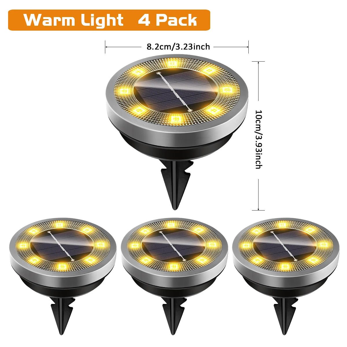 Solar Ground Lights IP65 Waterproof Solar Lights Outdoor Solar Garden Lights In-Ground Landscape Lights for Yard Lawn Patio Deck