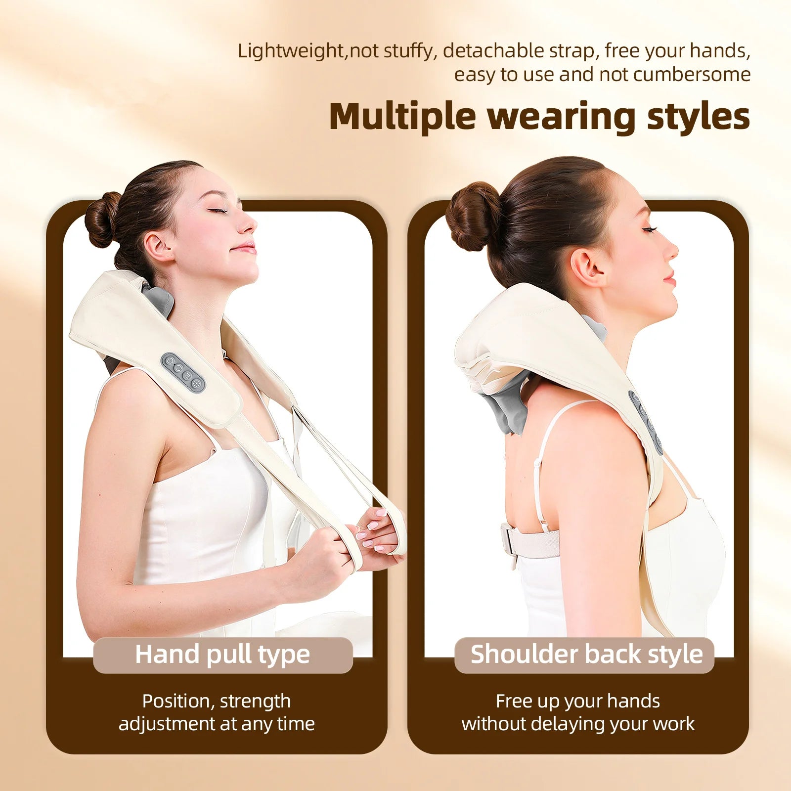 Electric Neck and Shoulder Massager - Cordless Deep Tissue Heat Therapy Body Shaping Massage Equipment Tidesmit