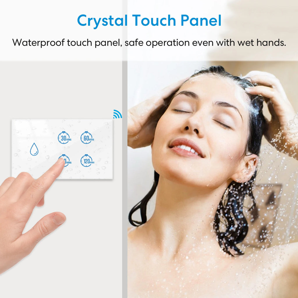 RiooCubee Tuya Smart Life 20A Boiler Water Heater Touch Panel Switch Countdown Remote Control Timer Google Assistant Alexa
