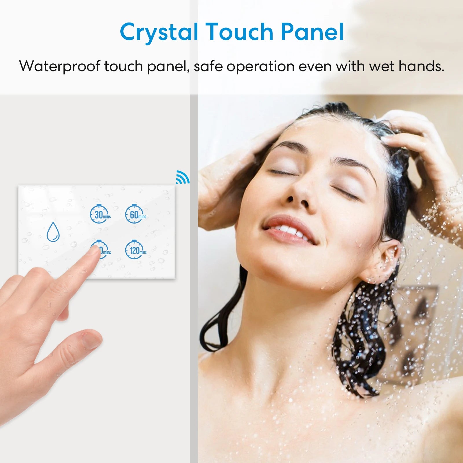 RiooCubee Tuya Smart Life 20A Boiler Water Heater Touch Panel Switch Countdown Remote Control Timer Google Assistant Alexa