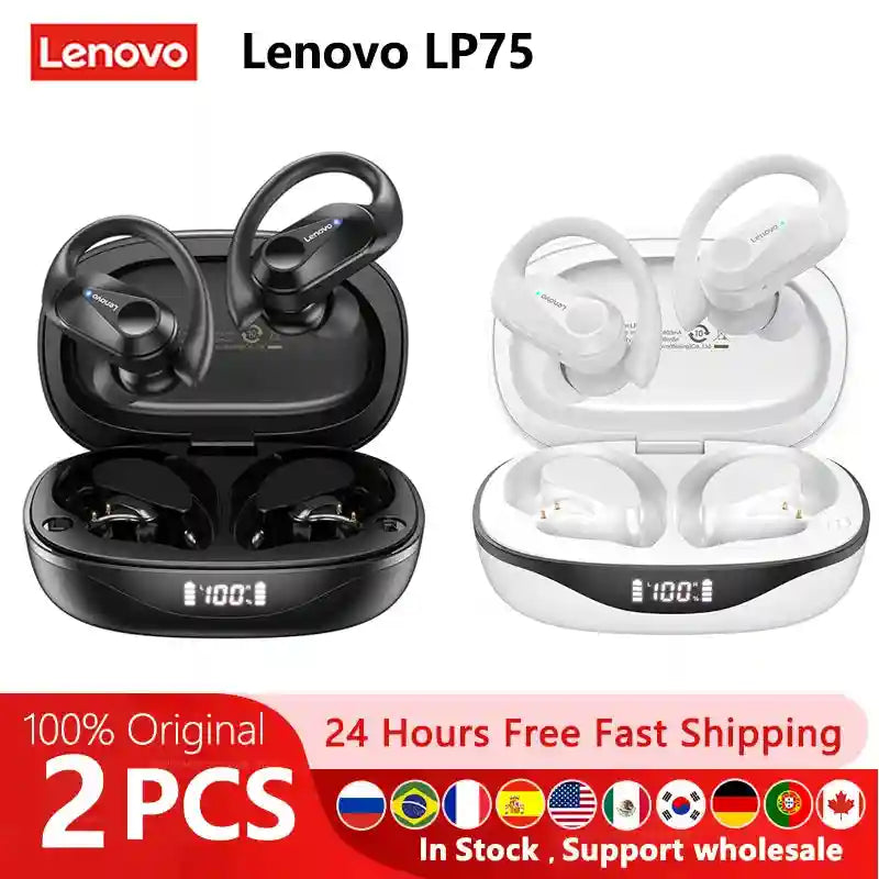 Wireless Bluetooth Sports Earbuds - Waterproof Ear Hook Design 1 Black 1 White Tidesmit