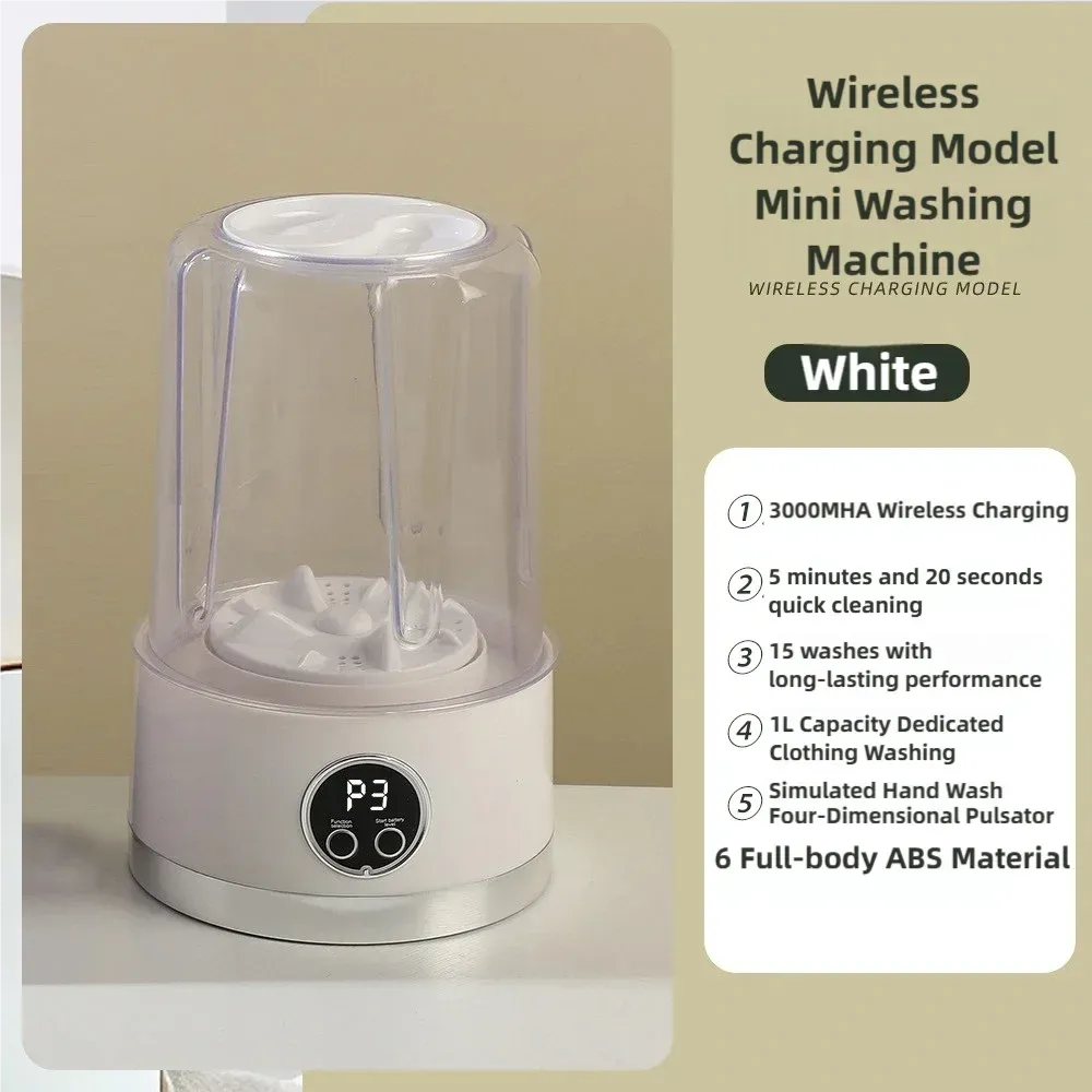 Tidesmit 1L Portable Washing Machine 3000mAh USB Type-C White