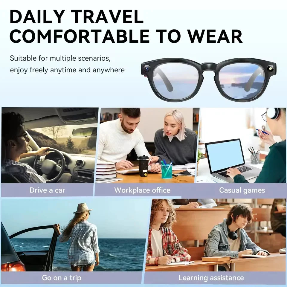 Tidesmit AI Smart Glasses: 8K Camera & Bluetooth Audio VR Headset Tidesmit