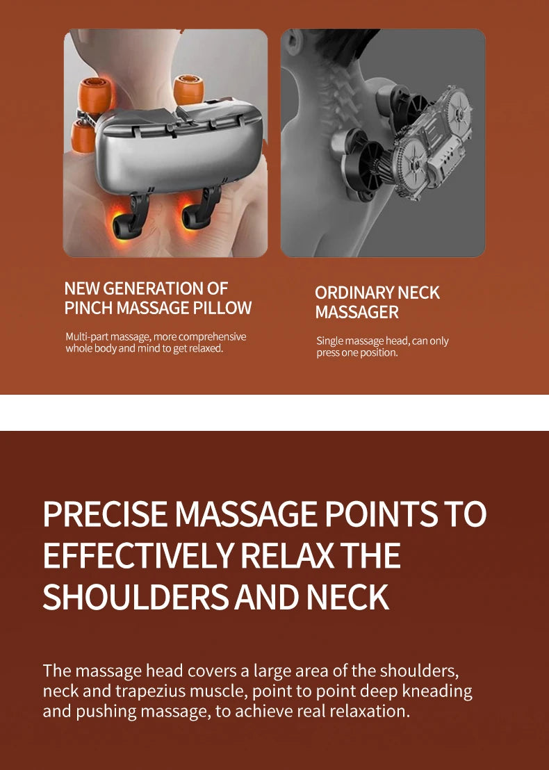 Electric Massager with Heat Therapy for Targeted Deep Tissue Muscle Relief Massage Cushion Tidesmit