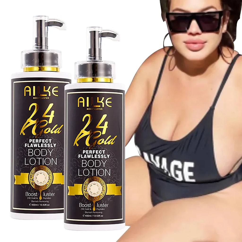 AILKE 24k Gold Flawlessly Whitening Skin Care Set For All Skin Type, Moisturizer, Reduce Black Spots, Smoothing, Brightening