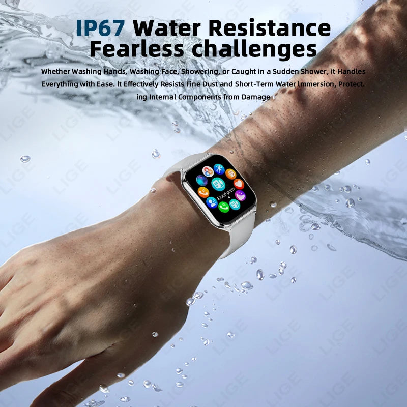 LIGE Ultra Thin New Smart Watch 2026 Men AMOLED HD Screen Always Show Time Heart Rate Bluetooth Call Sport Waterproof Smartwatch