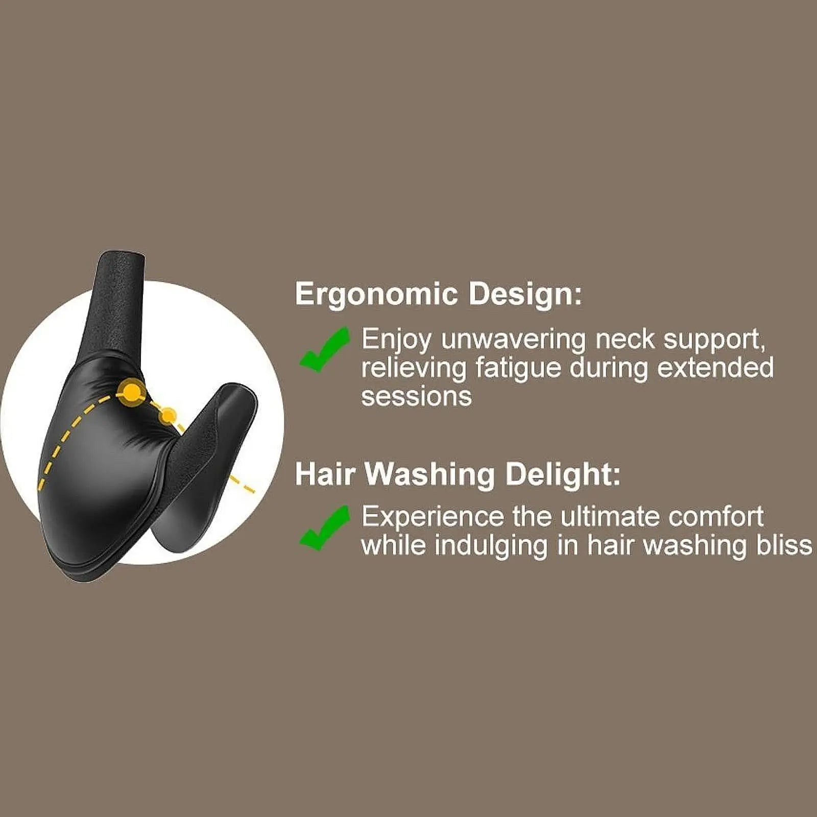Shampoo Bowl Neck Rest Cushion - Soft Silicone Hair Wash Mat (Black) Massage Chairs Tidesmit